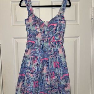 Lilly Pulitzer Pink and Blue Patterned Dress
